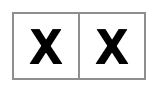 X の入ったマス目が 2 つ